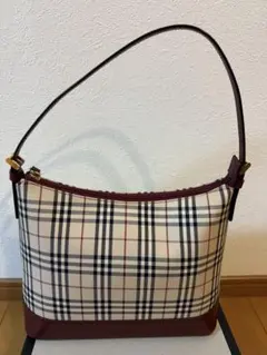 【超美品】BURBERRY バーバリー ワンショルダーバック キャンバス レザー