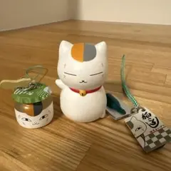 夏目友人帳　ニャンコ先生　ソフビ、キーホルダーのカプセルトイ3点セット