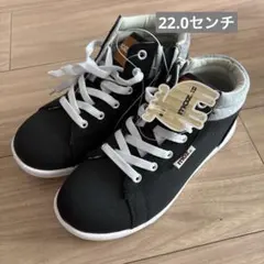 moz ハイカットスニーカー ブラック　22.0のサムネイル