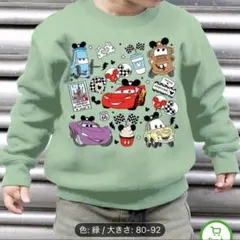 緑のキャラクターグラフィックトレーナー 80-92サイズ