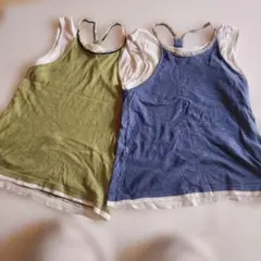 オリーブグリーン・ネイビーブルー タンクトップ 2枚セット