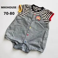 ミキハウス✨ホットビスケッツ　薄手半袖ロンパース　ゆったりめ　春夏　70-80