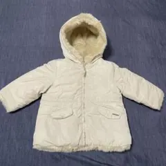 Zara BabyGirl アイボリーファー付きジャケット　ハート柄　80cm