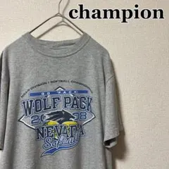 チャンピオン　フロントロゴ　袖ロゴ　半袖Tシャツ　ネバダ大学ロゴ