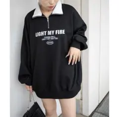 WEGO ウィゴー 襟切替ハーフジッププルオーバー フリーサイズ