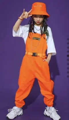 オレンジ サロペット