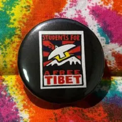 A93☆FREE TIBET 缶バッジ☆フリーチベット US雑貨 古着 チベタン