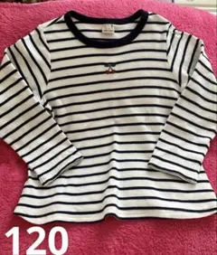 【キッズ】petit main ストライプ長袖カットソー 120 美品
