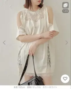 最終値下げ⋆* 新品未使用 CHICO レース切替肩開きBIGTのサムネイル