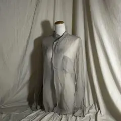 ♧洗えるシルク バックロングシャツ グレー フリーサイズ - メルカリ