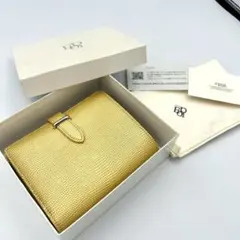 未使用】epoi エポイ 二つ折り財布 がま口 ゴールド レザーのサムネイル