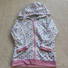 水玉模様 フード付きラッシュガード