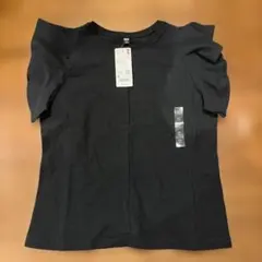 最終値下げ★UNIQLO ラッフルスリーブT ブラック M
