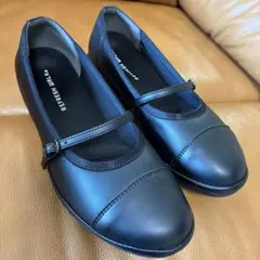 REFRESH WALK ストラップパンプス 黒 22.5cm 3E