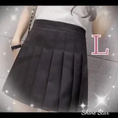 女子高生　見えても安心 プリーツ ミニ スカート ブラック L 新品未使用黒　春