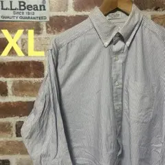 R68 L.L.Bean ストライプシャツ 古着 ヴィンテージシャツ 青シャツ