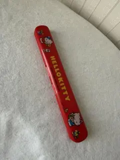 【昭和レトロ】ハローキティ 箸箱　箸　赤 80年代　レトロサンリオ
