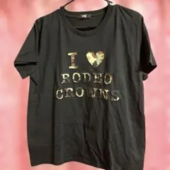 ロデオクラウンズカモフラロゴ 半袖Tシャツ 黒　フリーのサムネイル