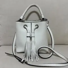 ZARA ザラ ホワイト フリンジ付きハンドバッグ