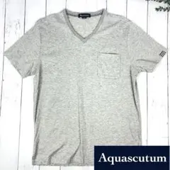 Aquascutum Vネック ポケットTシャツ グレー Lサイズのサムネイル