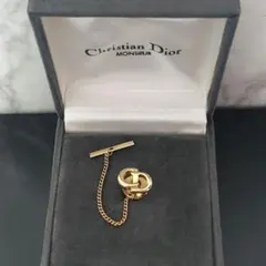 Christian Dior　ディオール　CDロゴ　タイタック　ゴールド色