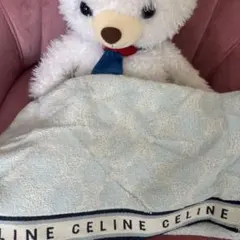 CÉLINE フェイスタオル ライトブルー 新品未使用