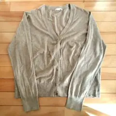 H&Mベージュ Vネック ニットカーディガン Lサイズ