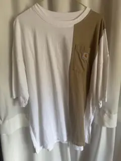 Carhartt ホワイト/ブラウン リメイク　Tシャツ