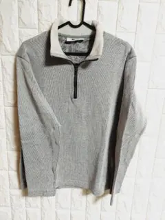 JOSEPH ABBOUD　ハーフジップセーター　ペイズリー　黒　ＬＬ　④のサムネイル