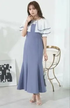 earth music&ecology パイピング衿付きドッキングワンピース