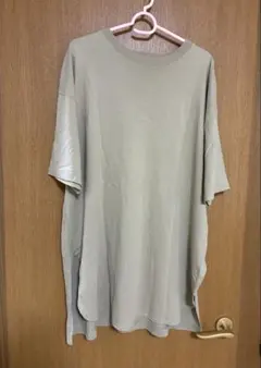 ✨サイドスリット 半袖ビッグTシャツ カーキのサムネイル