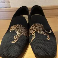未使用級✨VIVAIA フラットシューズ ネイビー チーター刺繍 39 25 未使用級✨VIVAIA フラットシューズ ネイビー チーター刺繍 39 25