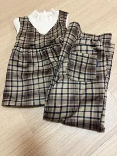 チェックパンツ＆長袖カットソーセット