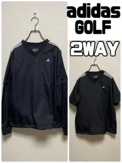 ★2WAY★ adidas golf プルオーバージャケット（長袖・半袖） 黒