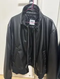 ZARA ブラックレザージャケット XL