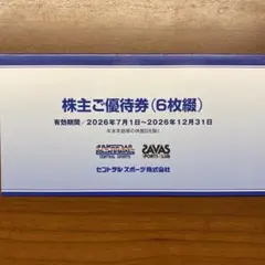 セントラルスポーツ　株主優待券6枚セットのサムネイル