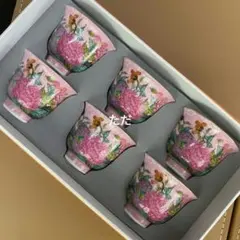 中国茶器 琺瑯彩掻花主人杯セット蓋付き茶器 飲茶食器 煎茶具 未使用品