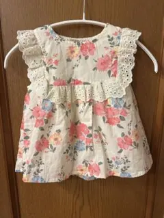 petit main フラワープリントブラウス