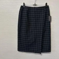 ESTNATION ブラックチェック ひざ丈スカート　サイズ38