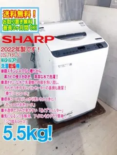 563 シャープ 洗濯機 容量5.5kg 一人暮らし向け 乾燥機能付き 極美品 