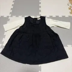 【70cm】petitmain♡ハートキルティングワンピース＆長袖ロンパース