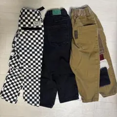 100 ズボン　セット　ブリーズ　zara 黒ベージュチェッカー　ウエストゴム