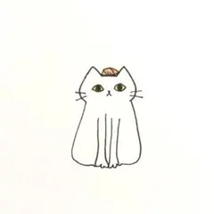 【1099】【白猫の絵】オリジナル手描きアナログイラスト原画　自作創作アート作品
