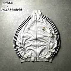 ツネ 様専用10sアディダスレアルマドリード刺繍ロゴトレフォイルスリーストライプ