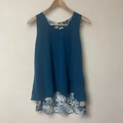 新品　THE SHOP TK 異素材レイヤード チュニック ターコイズのサムネイル