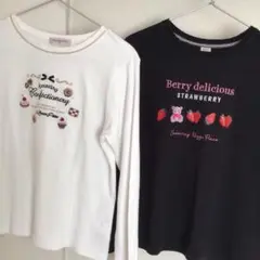 メゾピアノジュニア　ホワイト長袖・ブラック半袖セット　140〜160
