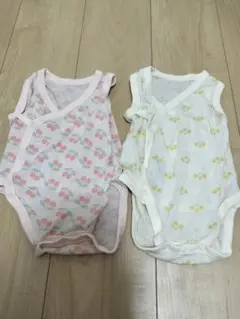 【ユニクロ】60 前開きメッシュボディスーツ2枚セット