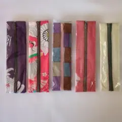 【新品未使用】まとめ売り　薄型ペンケース5個　布製筆箱　和柄