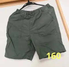 ユニクロ　160サイズ オリーブグリーン ハーフパンツ