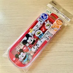 【未使用】スライド式 抗菌トリオセット ミッキー＆フレンズ カナヘイ お箸セット
